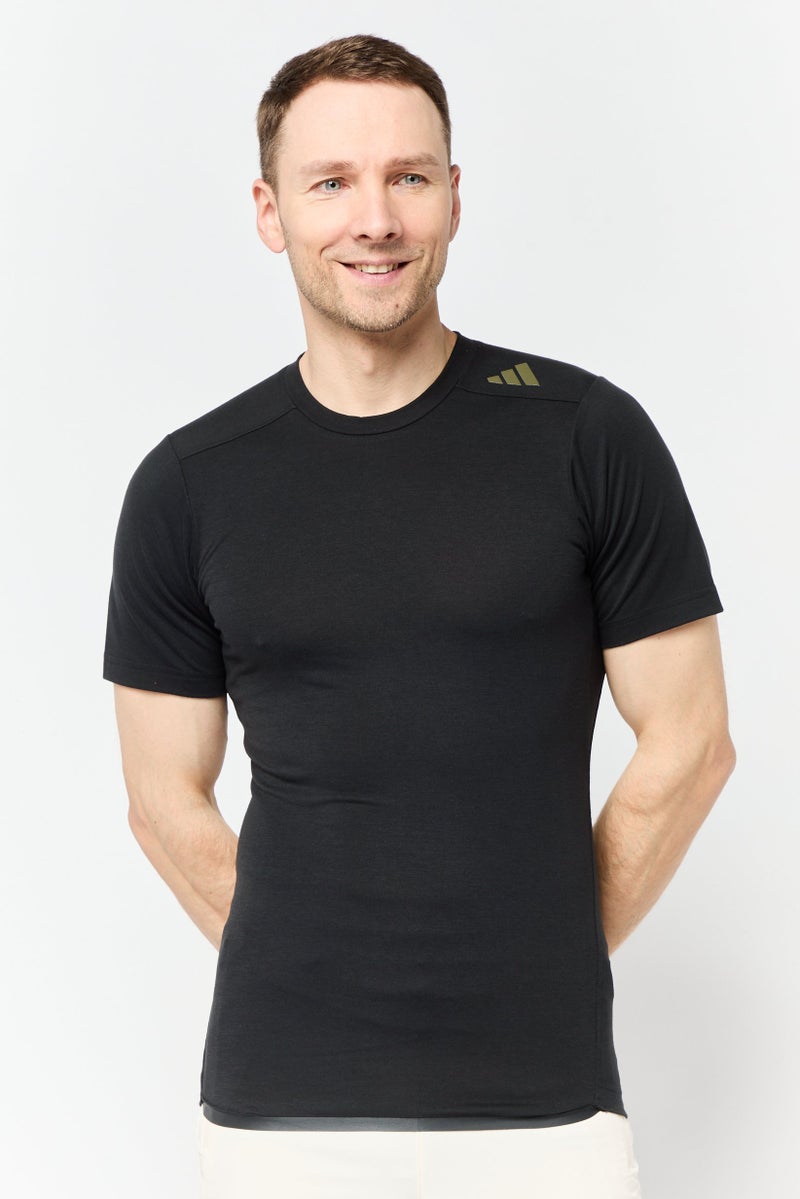 Adidas Men Sportswear Fit Short Sleeve Training T-Shirt, Black - Image 1